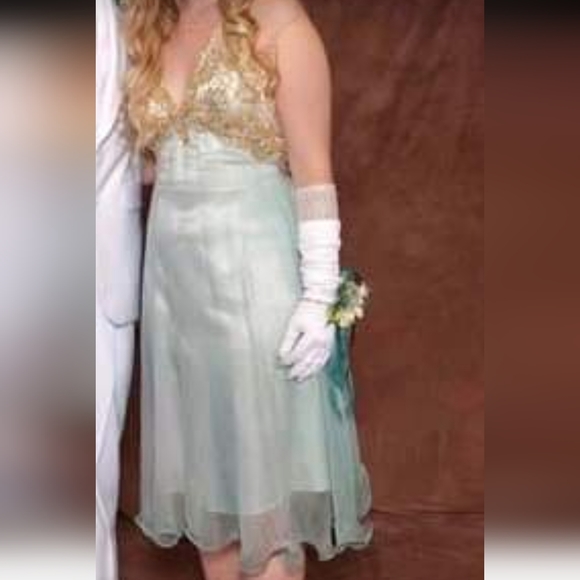 Vintage Silk Sequin Graduation Formal Dress - Picture 10 of 11